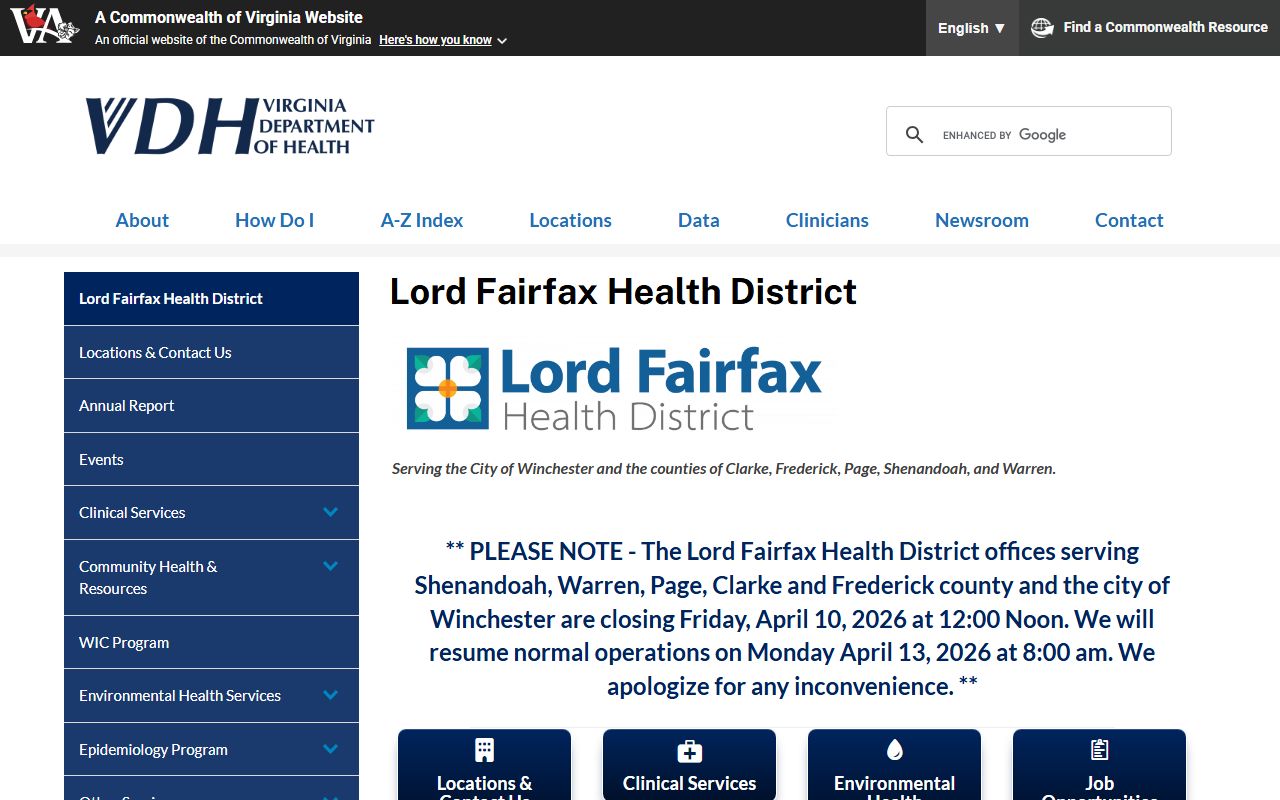 Clarke County Health Department - Lord Fairfax Health District