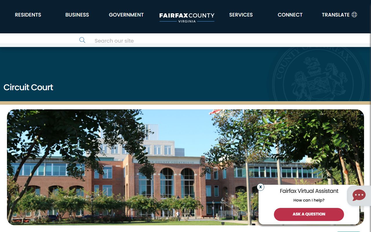 Fairfax County Circuit Court Clerk website