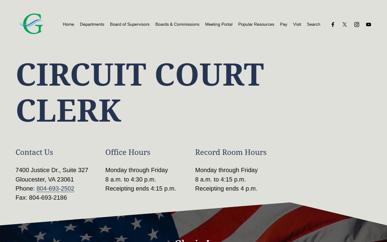 Gloucester County Circuit Court Clerk website