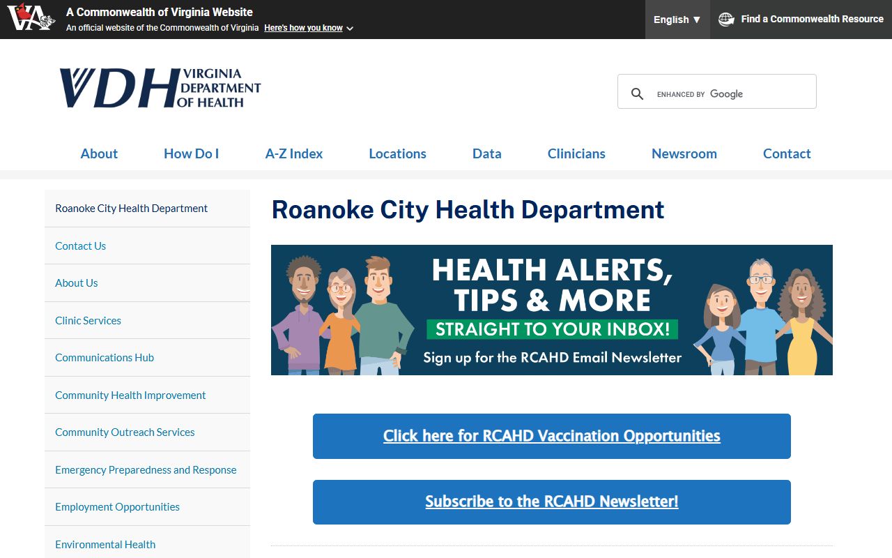 Roanoke County divorce decree VDH health department records