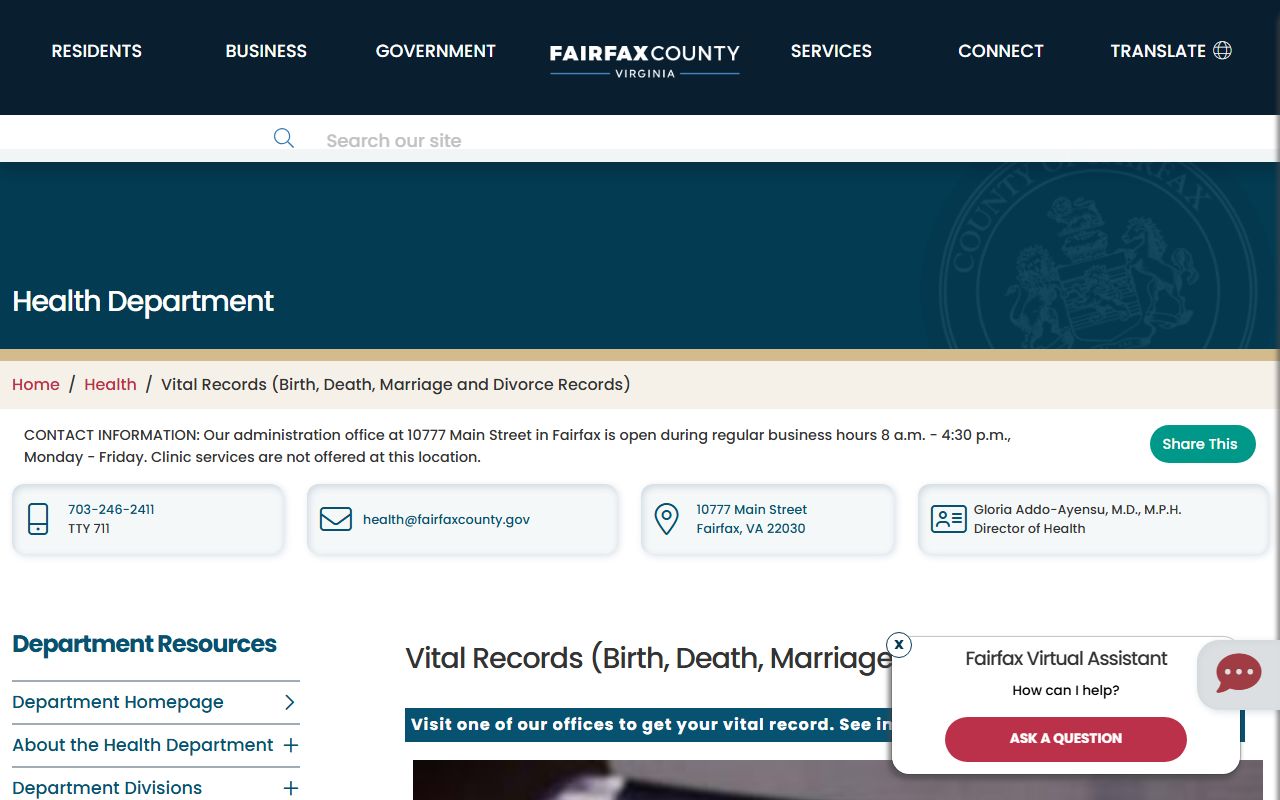 Virginia Divorce Decree - Fairfax County Vital Records
