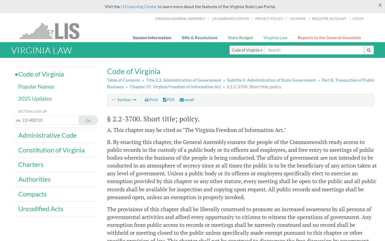 Virginia Divorce Decree - Virginia FOIA Policy